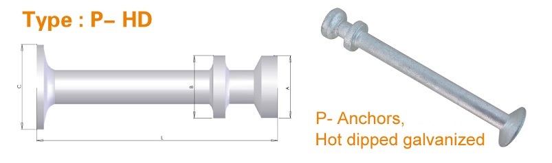 Type P-HD Spherical Head Precast Lifting Anchors - Hot Dipped Galvanised